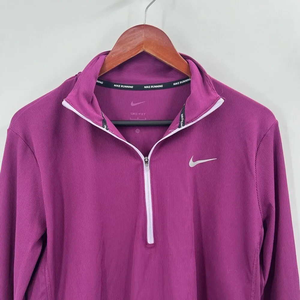 Nike Dri-Fit Element Half Zip Pullover Long Sleeve Running Purple